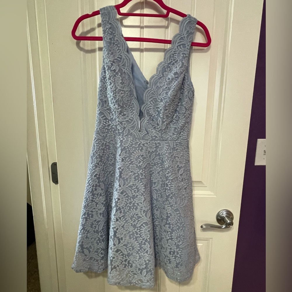 Homecoming dress, light blue sparkly